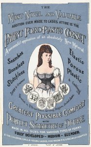 Advertentie voor het patent Poro-Plastic korset door English School