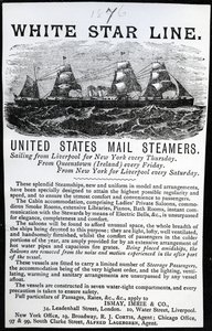 Advertentie voor de White Star Line, 1876 door English School