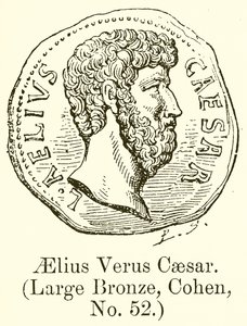 Aelius Verus Caesar. (Groot brons, Cohen, nr. 52) (gravure)