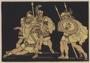 Aeneas en het Lichaam van Lausus door English School