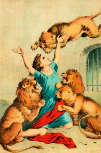 Agaputus geworpen voor de wilde beesten
