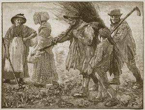 Landarbeiders ten tijde van het Eerste Hervormingsparlement, illustratie uit Cassells Geïllustreerde Geschiedenis van Engeland