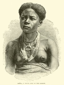 Akera, een jong meisje van de Gabon door English School