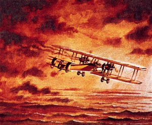 Alcock en Brown in hun Vickers 