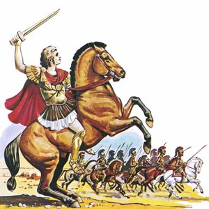Alexander de Grote op Bucephalus door English School