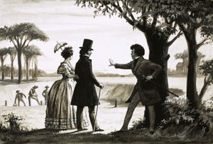 Alexandre Dumas bekijkt zijn landgoed door English School