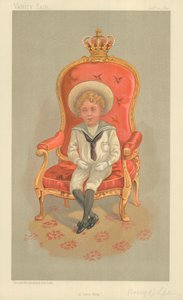Alphonso VIII, de Koning van Spanje, Een Geboren Koning, 21 januari 1893, Vanity Fair cartoon