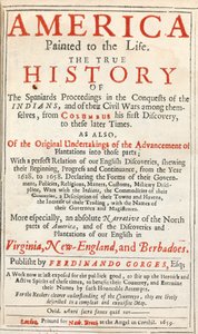 Amerika Geschilderd naar het Leven: De Ware Geschiedenis van de Spaanse Veroveringen van de Indianen, door Sir Ferdinando Gorges en anderen door English School