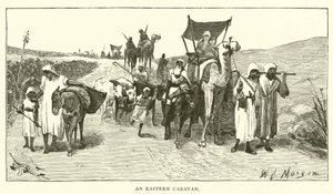 Een Oosterse Karavaan (gravure) door English School