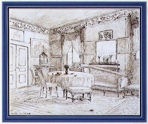 Een Engelse Regency salon interieur, Londen door English School