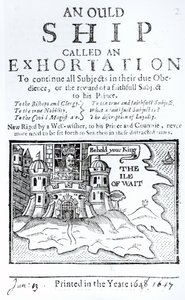 Een oud schip genaamd een vermaning, Karel I gevangen in Carisbrooke Castle op het Isle of Wight, c.1647
