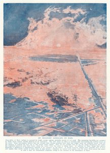 Een denkbeeldig landschap op Mars