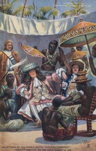 Een ambtenaar van de Guinea (Royal African) Company sluit een verdrag aan de Goudkust in 1672 door English School