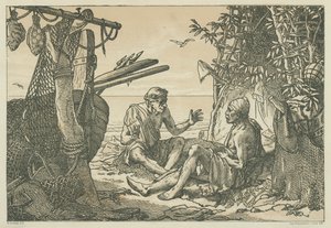 Oudgriekse vissers (litho) door English School
