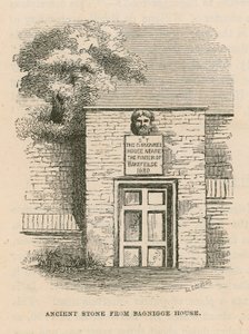 Oude steen van Bagnigge House door English School