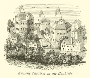 Oude Theaters aan de Bankside door English School