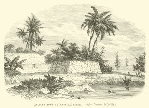 Oude tombe in Matavai, Tahiti, na Dumont D