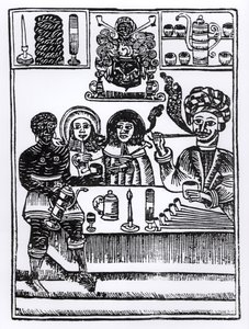 Anti-rook pamflet (houtsnede) door English School