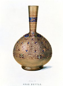 Arabische fles, plaat IX uit een laat 19e-eeuws album met glaswerkpatronen door English School