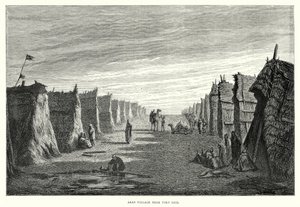 Arabisch dorp bij Port Said (gravure) door English School