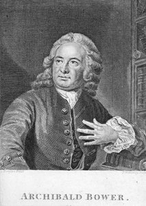 Archibald Bower, gegraveerd door J. Hollonray