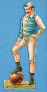 Ben je klaar?, uitsnede van een voetballer, 1880s-90s