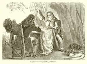Argyll protesteert bij koning Charles II door English School
