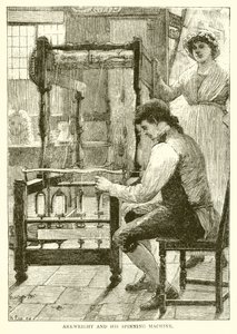 Arkwright en zijn spinmachine door English School