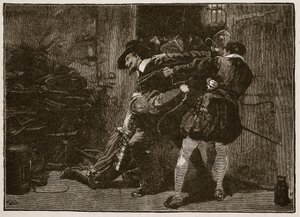 Arrestatie van Guy Fawkes, illustratie uit Cassells Geïllustreerde Geschiedenis van Engeland door English School