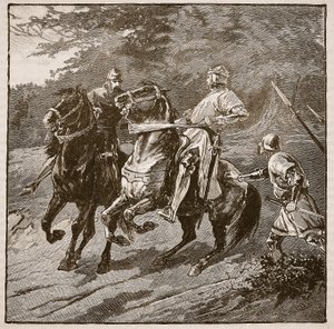Arrestatie van koning Richard, illustratie uit Cassells Geïllustreerde Geschiedenis van Engeland