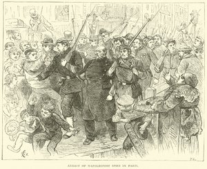 Arrestatie van Napoleonistische spionnen in Parijs, oktober 1870 door English School