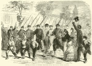 Aankomst in Parijs van Pruisische gevangenen na de slag bij Bagneux, oktober 1870 door English School