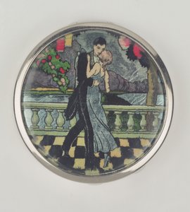 Art Deco Dansers Poederdoos, gemaakt door Stratnoid, 1920-30