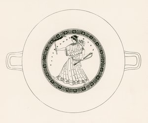 Artemis met pijl, boog en toorts (gravure) door English School