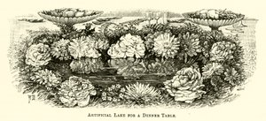 Kunstmatig meer voor een eettafel (gravure) door English School