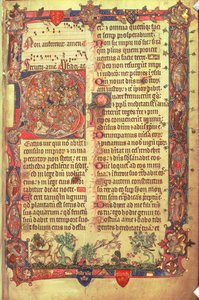 Herten en vogels, uit de Arundel Psalter, c.1310