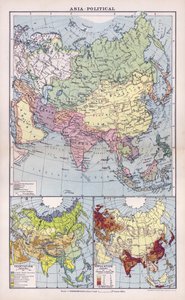 Azië, politiek (kleur litho)