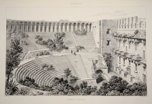 Aspendu - Interieur van Theater, uit De Belangrijkste Ruïnes van Klein-Azië, uitgegeven 1863 (litho) door English School