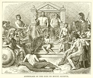 Vergadering van de Goden op de Berg Olympus door English School
