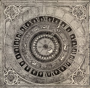 Astronomische klok in Hampton Court Palace, uit Geschiedenis van Hampton Court Palace in Tudor-tijden door Ernest Law, gepubliceerd in Londen 1885