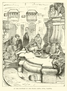 Bij de fontein op de Piazza Santa Anna, Valetta