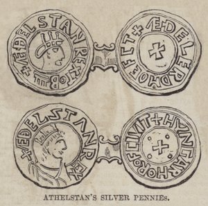 Zilveren Pennies van Athelstan (gravure)