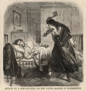 Aanval door een dienstmeisje op haar jonge meester in Bloomsbury
