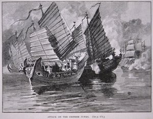 Aanval op de Chinese jonken in 1841 door English School