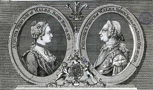 Augusta, Prinses van Wales (1719-72) en Frederick Louis, Prins van Wales (1707-51), gedenkteken uit de Gentleman