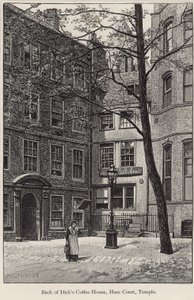 Achterkant van Dicks Coffee House, Hare Court, Temple door English School