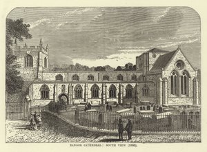 Bangor-kathedraal, zuidelijk uitzicht (1886) door English School