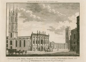 Bank of England, Oostelijke Vleugel toegevoegd door Sir Robert Taylor, 1765 door English School