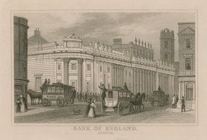 Bank of England, Zuidelijke Voorzijde van Sir John Soane, 1823 door English School