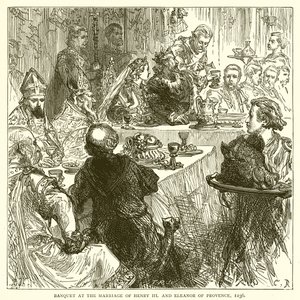 Banket bij het huwelijk van Hendrik III en Eleonora van Provence, 1236 door English School